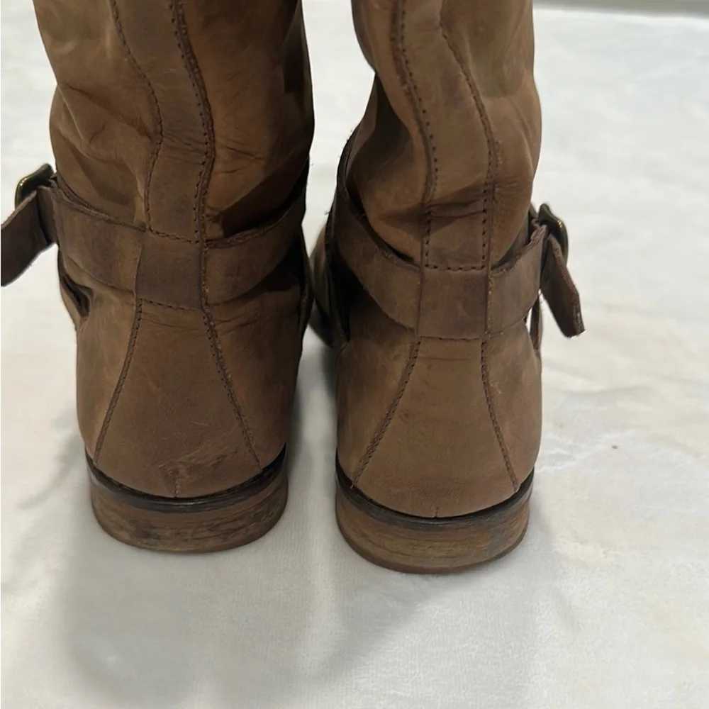 1937 Footwear Brown Over the Knee Suede Boots with Timeless Style